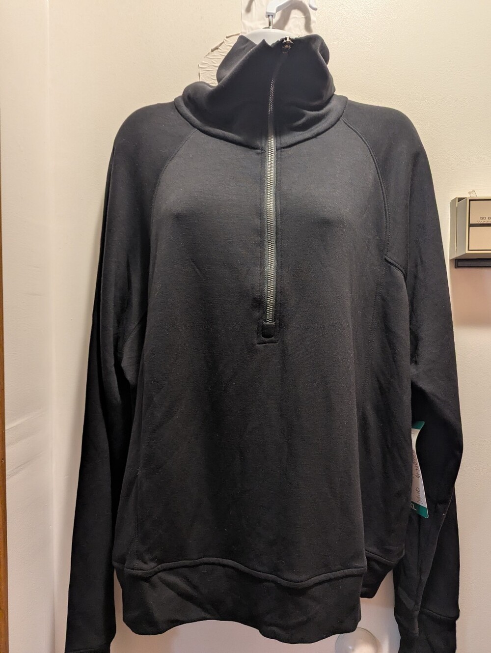 Danskin Women's XL Black Half-Zip Pullover Sweatshirt NWT
